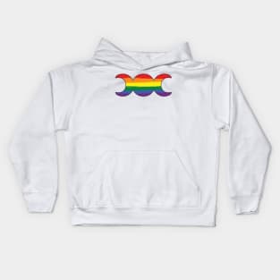 Witchy Triple Moon Goddess Symbol - Rainbow Kids Hoodie